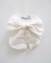 Girls Soft Linen Bow Hair Clip - 2 Colors